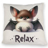 Baby Fledermaus Kissen mit Spruch Relax