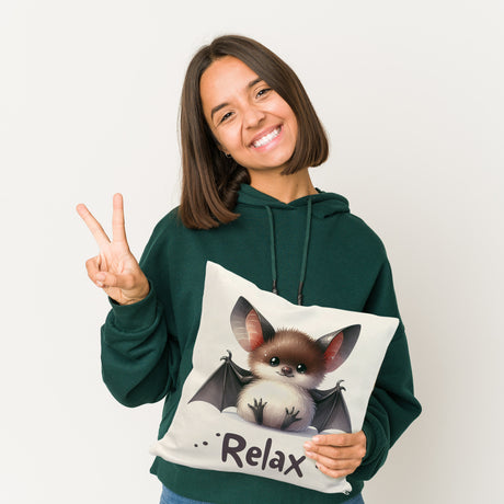 Baby Fledermaus Kissen mit Spruch Relax