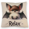 Baby Fledermaus Kissen mit Spruch Relax