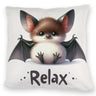 Baby Fledermaus Kissen mit Spruch Relax