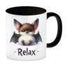 Baby Fledermaus Kaffeebecher mit Spruch Relax