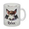 Baby Fledermaus Kaffeebecher mit Spruch Relax