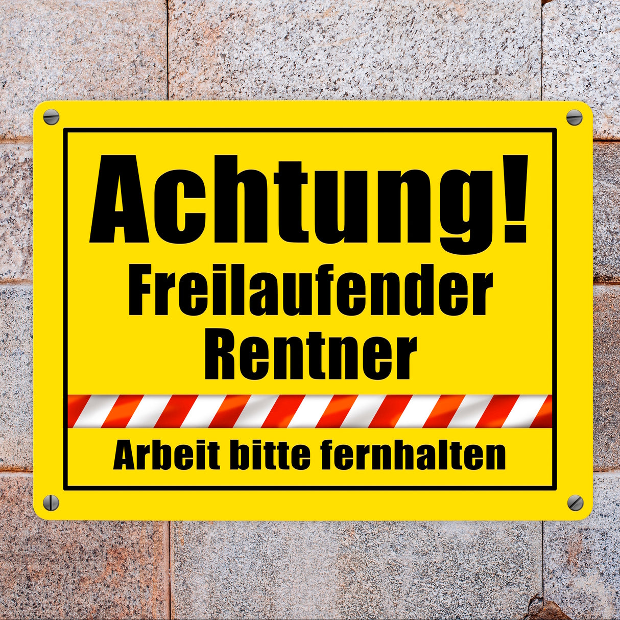 Warnschild Renteneintritt Metallschild in 15x20 cm mit Spruch Freilaufender Rentner Arbeit fernhalten