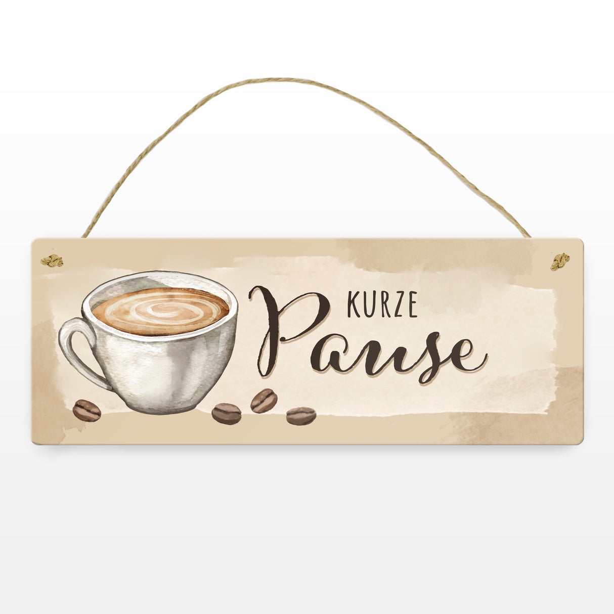 Kaffeetasse Metallschild mit Spruch Kurze Pause