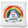 Regenbogen Kissen mit Spruch Enjoy every moment