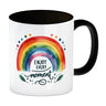 Regenbogen Kaffeebecher mit Spruch Enjoy every moment