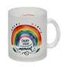 Regenbogen Kaffeebecher mit Spruch Enjoy every moment