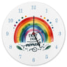 Regenbogen Wanduhr mit Spruch Enjoy every moment