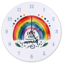 Regenbogen Wanduhr mit Spruch Enjoy every moment