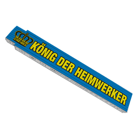 Krone Meterstab aus Holz mit Spruch König der Heimwerker