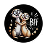 Verrückte Erdmännchen Freundschaft Magnet rund mit Spruch BFF - Best friends forever