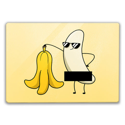 Nackte Banane Schneidebrett aus Glas Glas