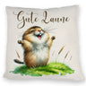 jubelnder Lemming Kissen mit Spruch Gute Laune