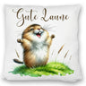 jubelnder Lemming Kissen mit Spruch Gute Laune