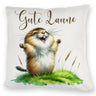 jubelnder Lemming Kissen mit Spruch Gute Laune