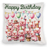 Schweine Party Kissen mit Spruch Happy Birthday