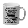 Abschied Kollege Kaffeebecher mit Spruch Wie kommst du ohne uns klar