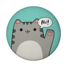 Katze kawaii Magnet rund mit Spruch Hi