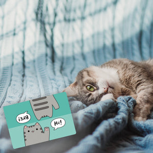 Katze kawaii Fußmatte in 35x50 cm ohne Rand mit Spruch Hi - Bye