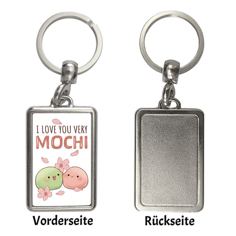 Mochi Paar Schlüsselanhänger mit Spruch I love you very Mochi