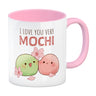 Mochi Paar Kaffeebecher mit Spruch I love you very Mochi