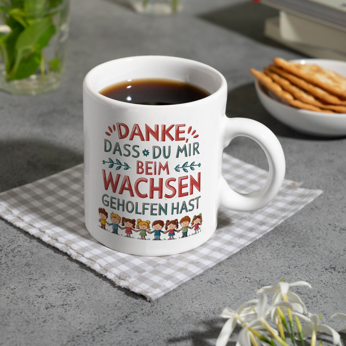 Danke, dass du mir beim Wachsen geholfen hast Kaffeebecher