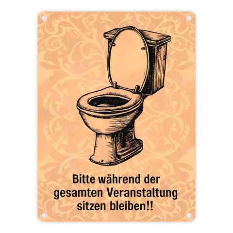 Toilettenschüssel Metallschild in 15x20 cm - Bitte sitzen bleiben