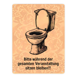 Toilettenschüssel Metallschild in 15x20 cm - Bitte sitzen bleiben