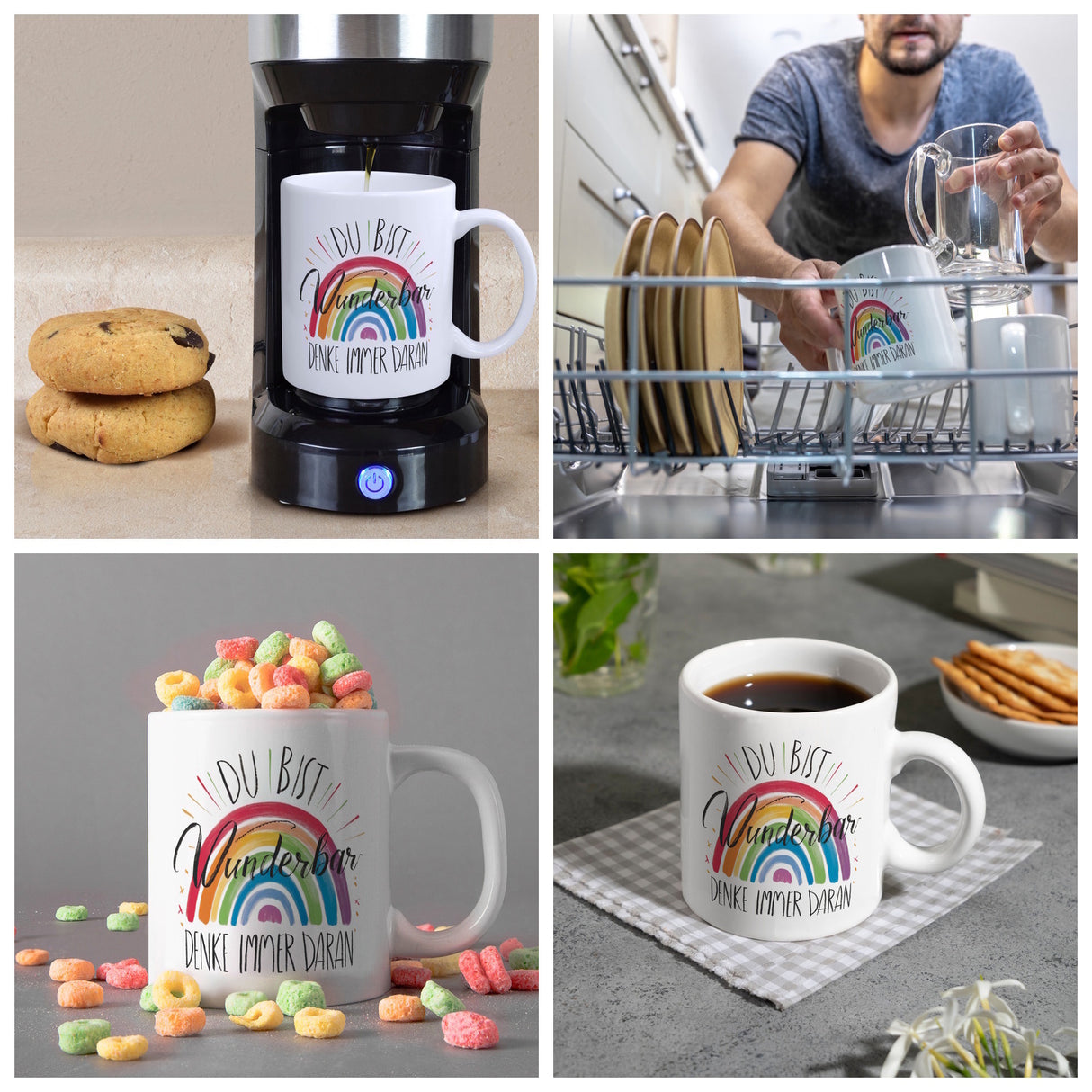 Regenbogen Kaffeebecher - Du bist wunderbar