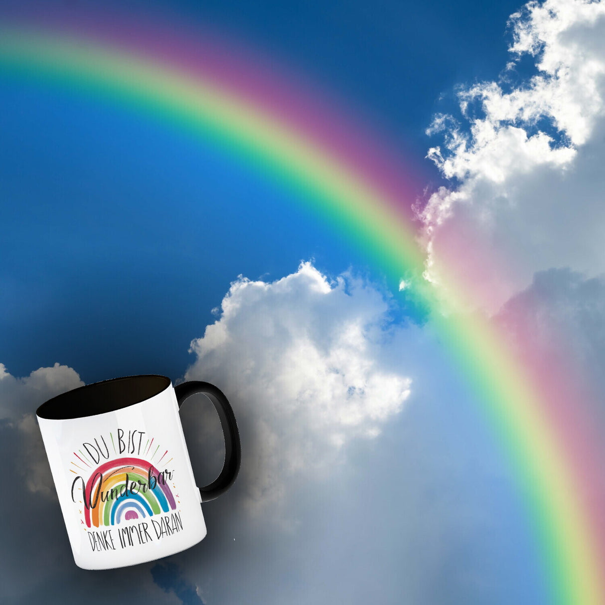 Regenbogen Kaffeebecher - Du bist wunderbar