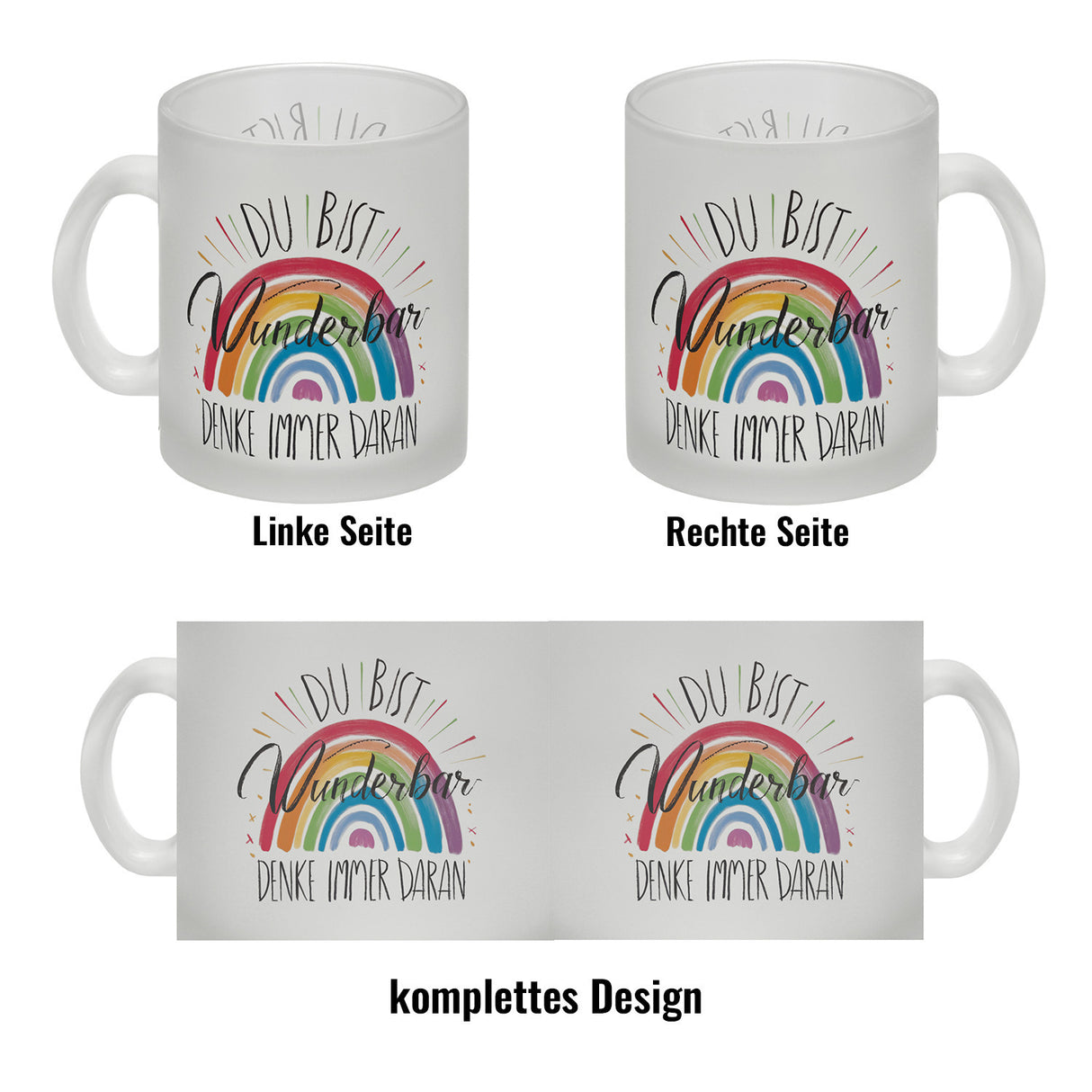 Regenbogen Kaffeebecher - Du bist wunderbar