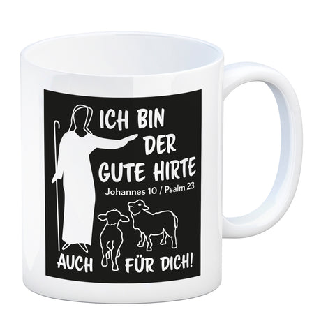 Johannes 10 Psalm 23 Kaffeebecher mit Spruch Ich bin der gute Hirte auch für dich