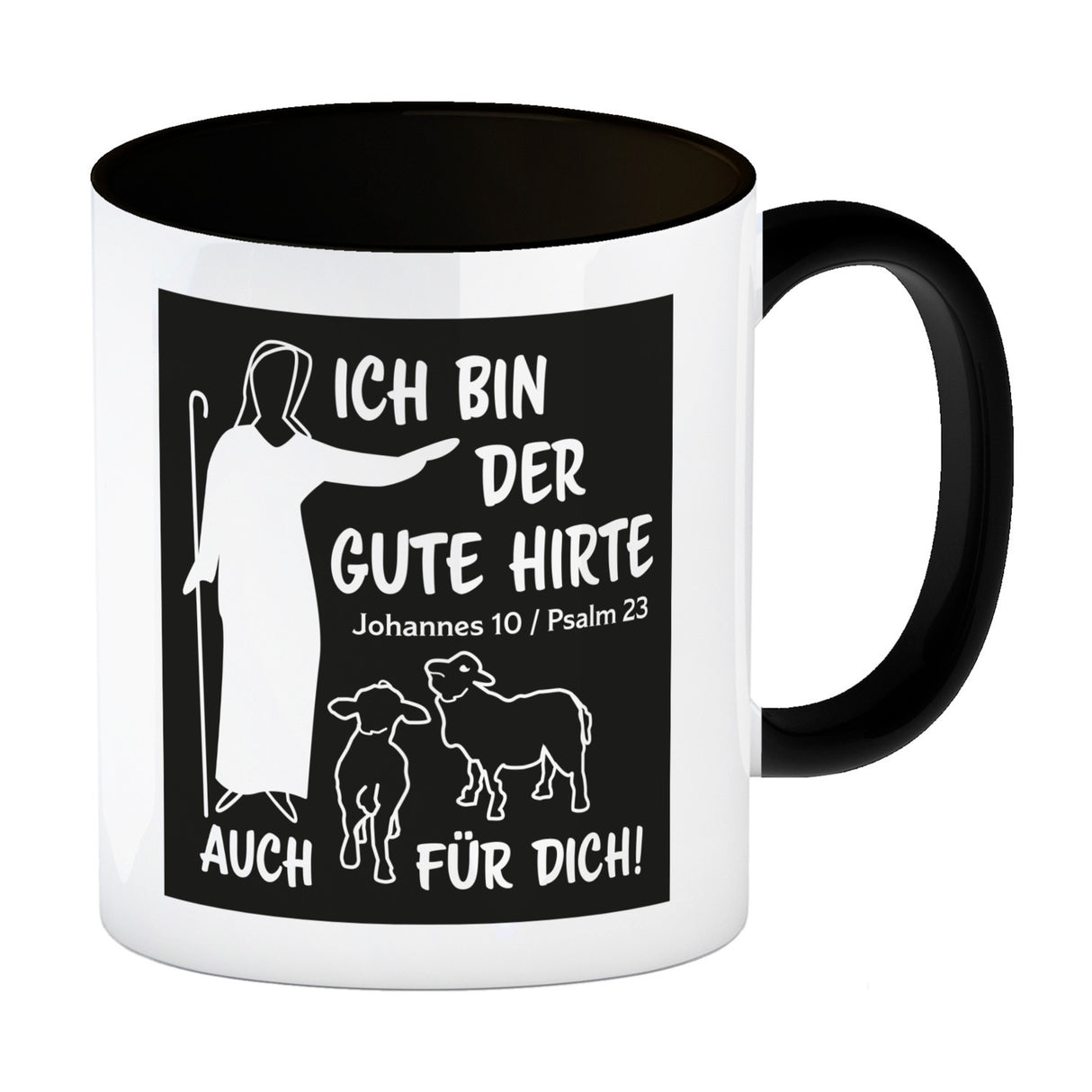 Johannes 10 Psalm 23 Kaffeebecher mit Spruch Ich bin der gute Hirte auch für dich