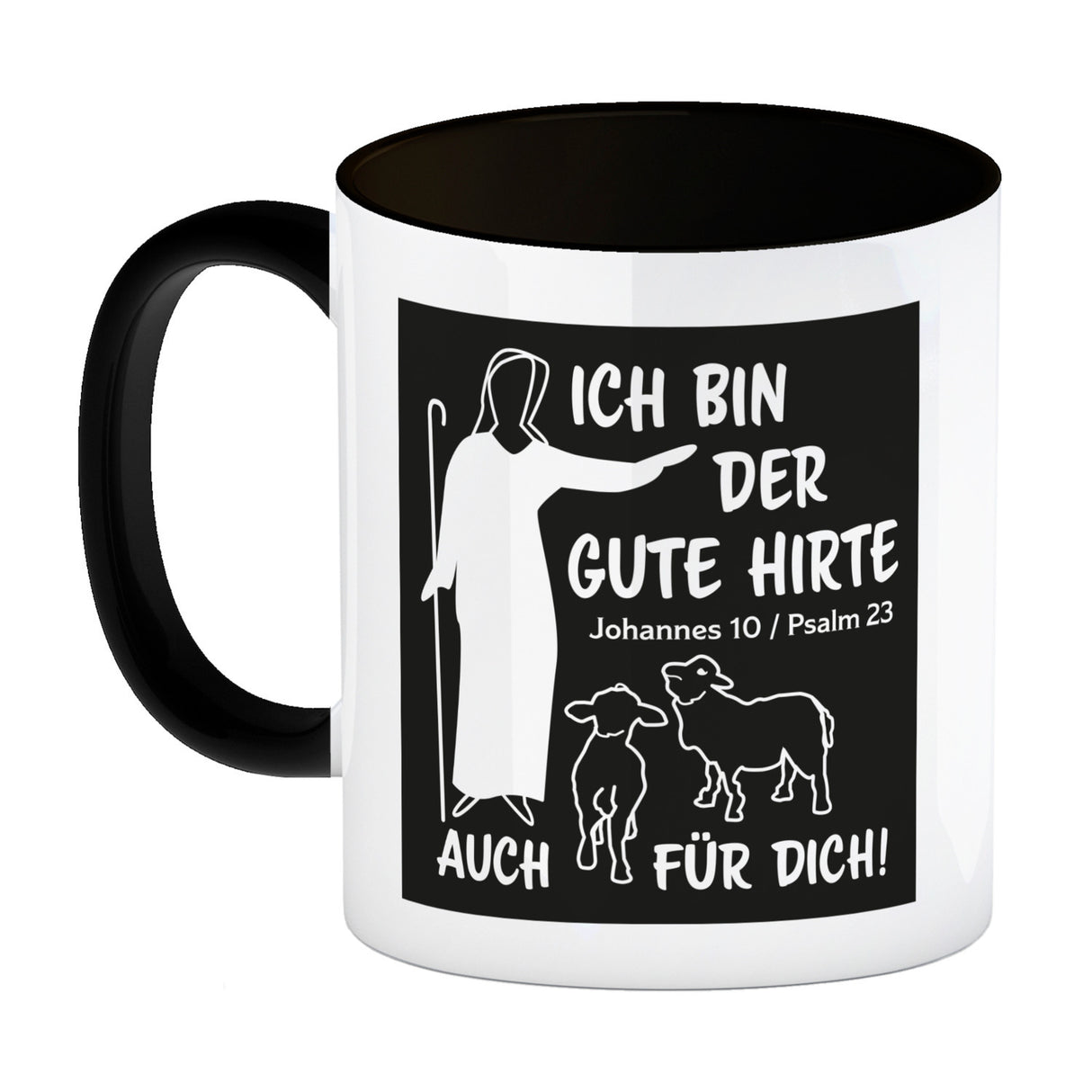 Johannes 10 Psalm 23 Kaffeebecher mit Spruch Ich bin der gute Hirte auch für dich