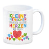 Herzen Kaffeebecher mit Spruch Große Herzen für kleine Menschen