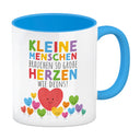 Herzen Kaffeebecher mit Spruch Große Herzen für kleine Menschen