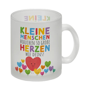 Herzen Kaffeebecher mit Spruch Große Herzen für kleine Menschen