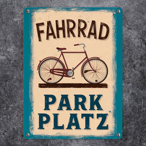 Vintage Fahrrad Parkplatz Metallschild in 15x20 cm