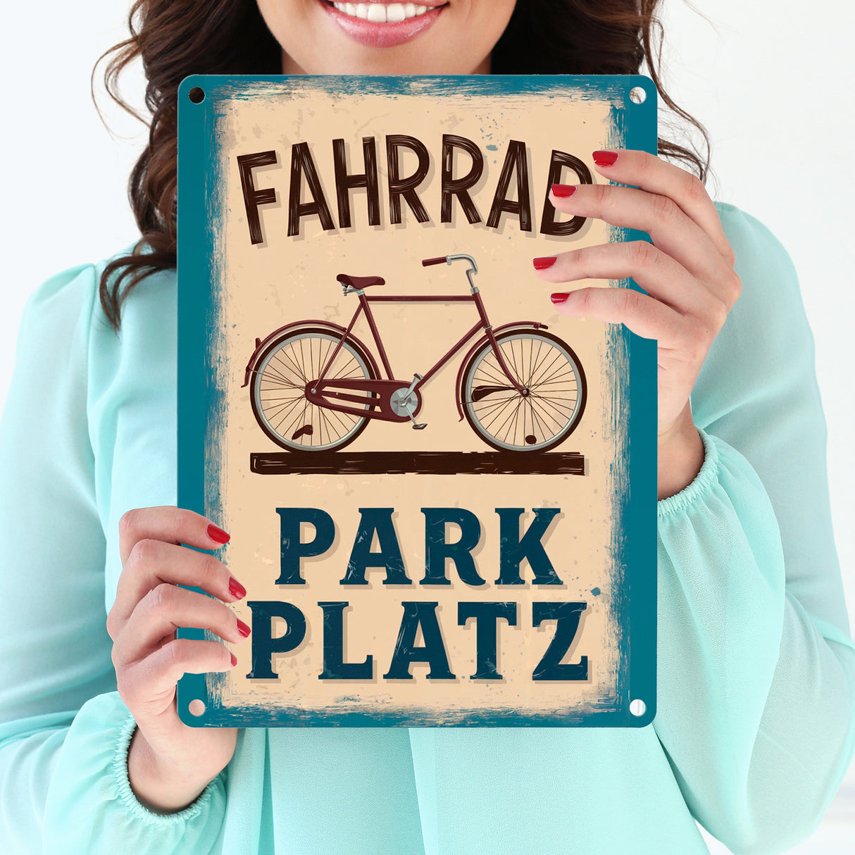 Vintage Fahrrad Parkplatz Metallschild in 15x20 cm