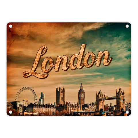 Londoner Skyline Metallschild in 15x20 cm - London