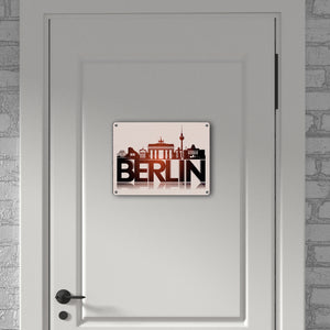 Berlin Skyline Metallschild in 15x20 cm
