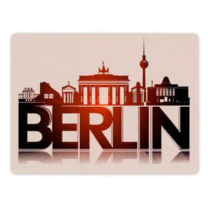 Berlin Skyline Metallschild in 15x20 cm