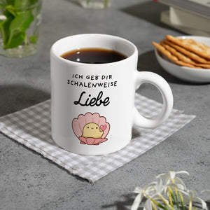 Jelly & Friends Muschel Kaffeebecher mit Spruch Ich geb‘ dir schalenweise Liebe