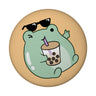 Jelly & Friends Frosch mit Bubbletea Magnet rund