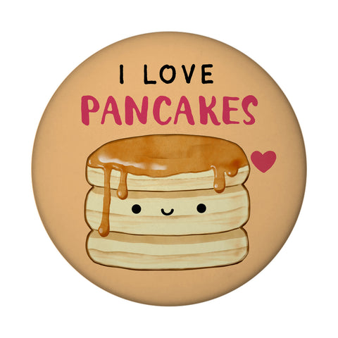 Pancake Magnet rund mit Spruch I love pancakes