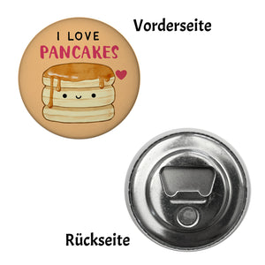Pancake Magnet rund mit Spruch I love pancakes