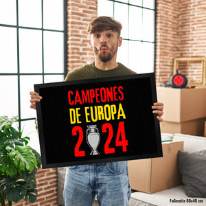 Spanien Europameister 2024 Fußmatte in 35x50 cm mit Spruch Campeones de Europa 2024