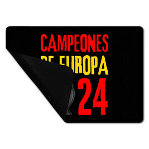 Spanien Europameister 2024 Fußmatte in 35x50 cm ohne Rand mit Spruch Campeones de Europa 2024