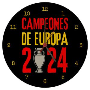 Spanien Europameister 2024 Wanduhr mit Spruch Campeones de Europa 2024