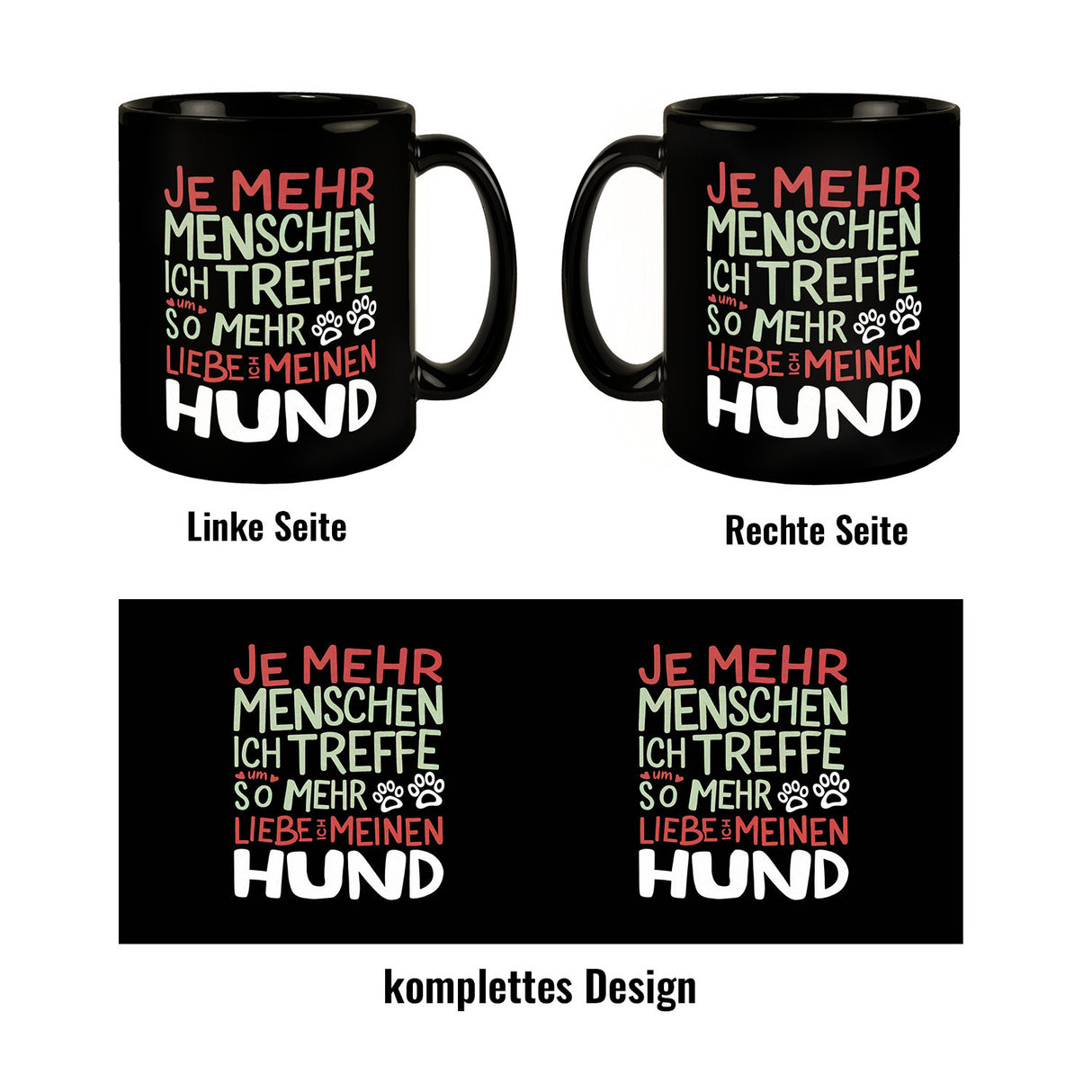 Hundeliebe Tasse - Mehr Hund weniger Menschen